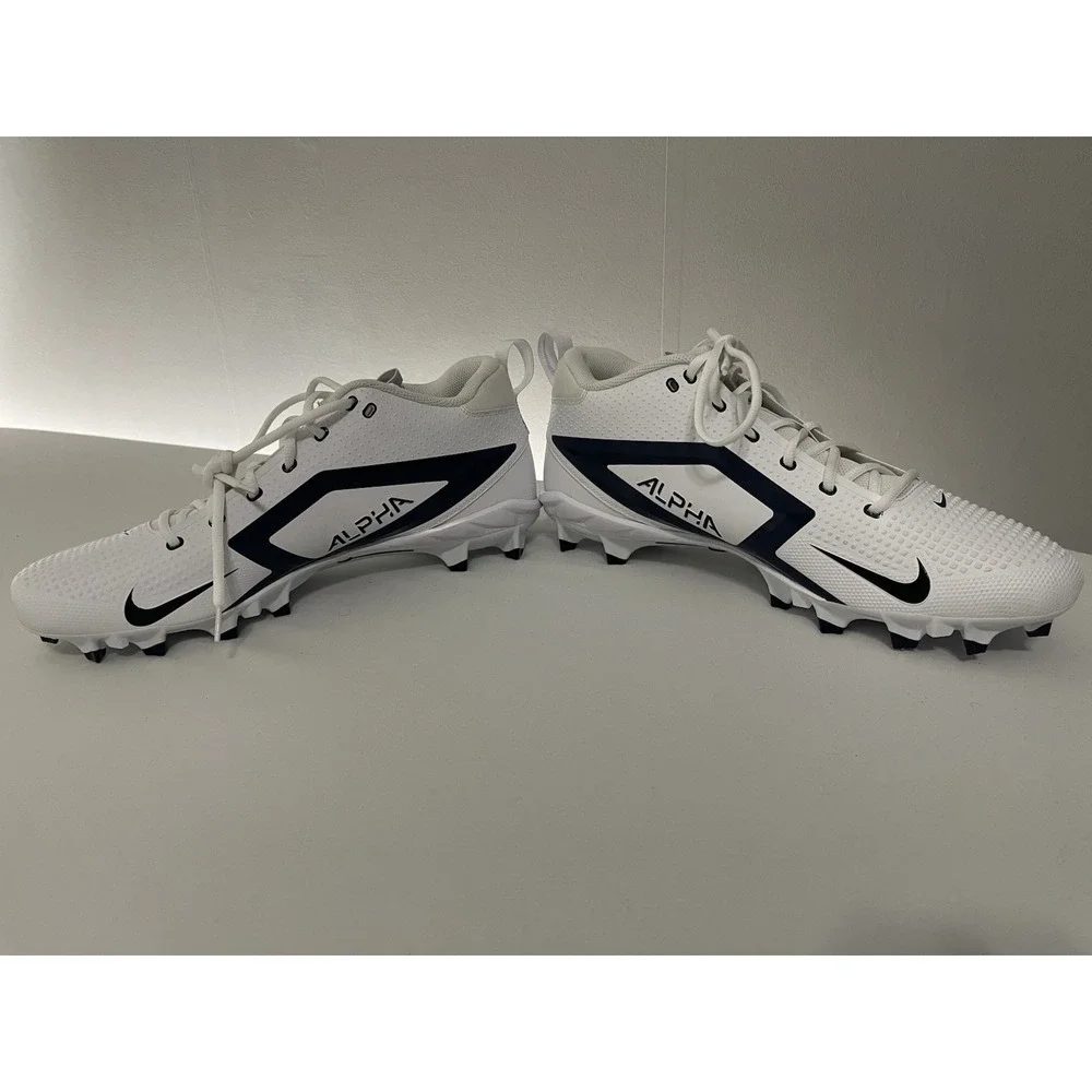 Nike Alpha Menace 4 Varsity Football Cleats Men‎ White Blue NEW FZ7703 Size 15